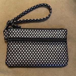 Black wristlet with Pink/Rose gold stars